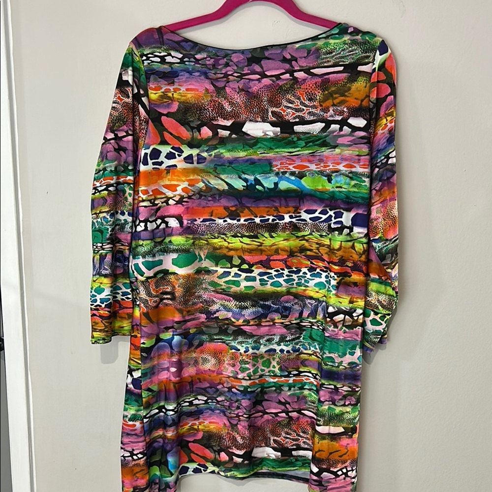 Peck & Peck Multicolor V-Neck Blouse 0035 - Picture 5 of 6